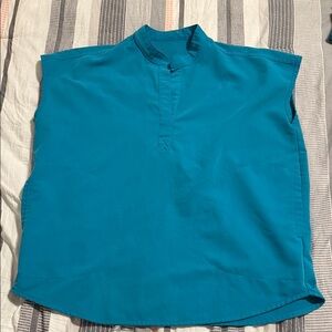 Figs Teal oversize scrub top for women